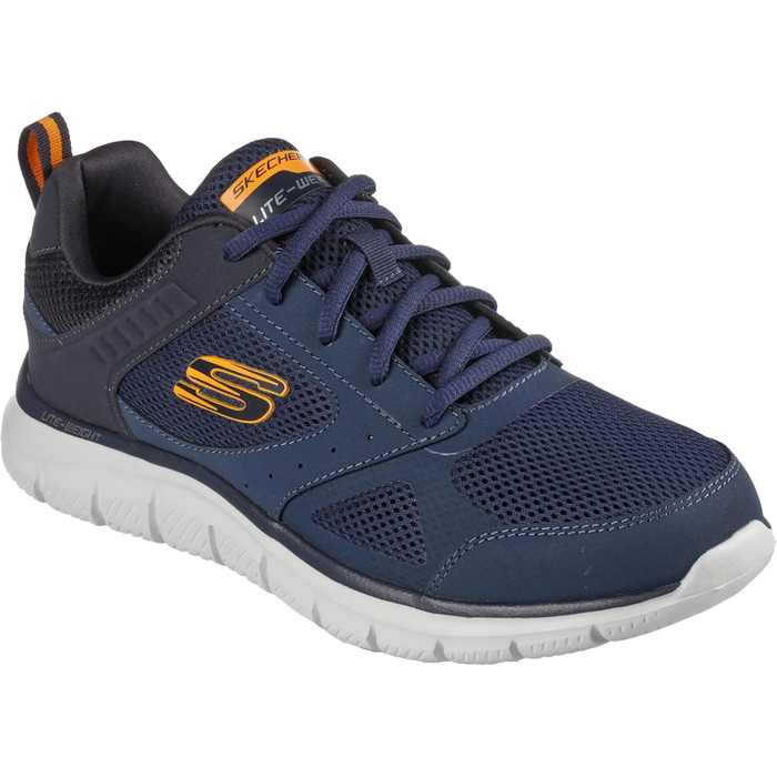 Чоловічі кросівки Skechers Track Syntacsneakers, спортивне взуття, 41 EU, темно-синій колір, шкіра та сітка