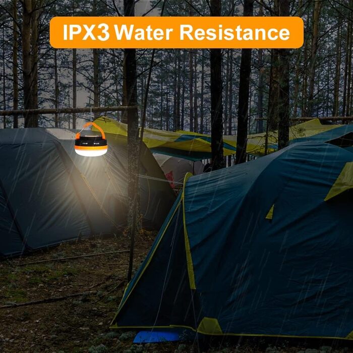 Фонарі кемпінгові LED Flintronic, 2 шт., 5 режимів, SOS, водонепроникні, міні, для намету, портативні, для туризму, риболовлі, надзвичайних ситуацій, оранжевий