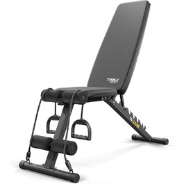 Складана лавка для жиму TREX SPORT TX-110B, 7-позиційна, універсальна тренувальна, регульована спинка, для дому та спортзалу