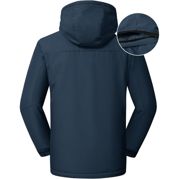 Сніговий костюм Rdruko для чоловіків, водонепроникний, з утепленим флісом, капюшон, для активного відпочинку в горах (Джинсовий синій, XL)