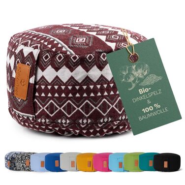 Йога-боулстер Rundes 30см x 15см | Знімний чохол | Наповнювач: органічна гречка/кукурудзяне лушпиння | Для Йін-йоги та медитації