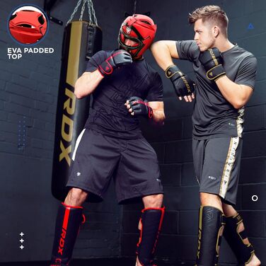 Захисний шолом RDX для боксу з гратами, синій, Maya Hide шкіра, для MMA, кікбоксингу, тайського боксу, з захистом носа, універсальний для чоловіків і жінок