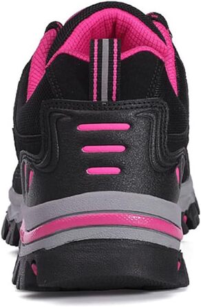 Трекінгові черевики для жінок та чоловіків. Зручні, легкі, з неслизькою підошвою. Outdoor, спортивні, для туризму та походів. Розмір 39 EU, артикул 98018. Чорний, рожевий, червоний кольори.