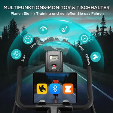 Hometrainer WENOKER з LCD-дисплеєм та Bluetooth: тихий велотренажер для дому, до 160 кг, з підтримкою мобільного застосунку