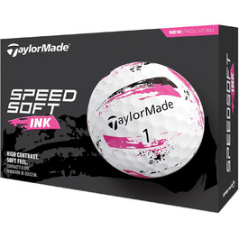 М'яч для гольфу TaylorMade TM24 SpeedSoft Ink біло-рожевий