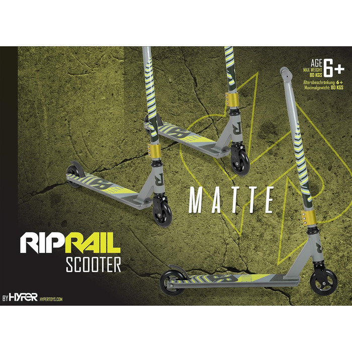 Трюковий самокат Riprail Matte Ghost Silver з алюмінієвою декою, колесами з алюмінієвим сердечником і підшипниками ABEC-9