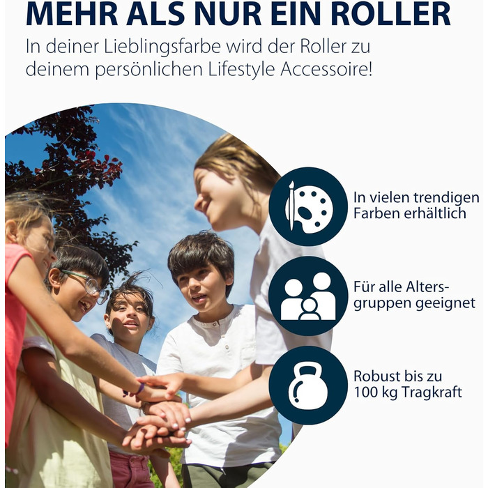 HUDORA BigWheel Pure Scooter: Скутер з алюмінієвої рами, регульованої висоти, складний, до 100 кг, для підлітків та дорослих (білий)