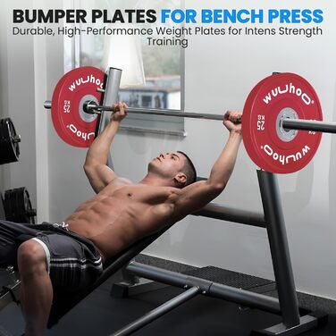 wuuhoo® Pro Competition Bumper Plates Zane – Професійні бамперні диски 50 мм для важкої атлетики, вулканізована сталева втулка, преміум-якість