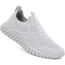 Сліпони чоловічі без шнурівки, спортивні кросівки сірого кольору, дихаючі, для ходьби та бігу, розмір 45 EU