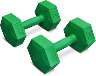 Гантелі Hop-Sport пластикові 2x2 кг, шестигранні, для домашнього та фітнес тренувань