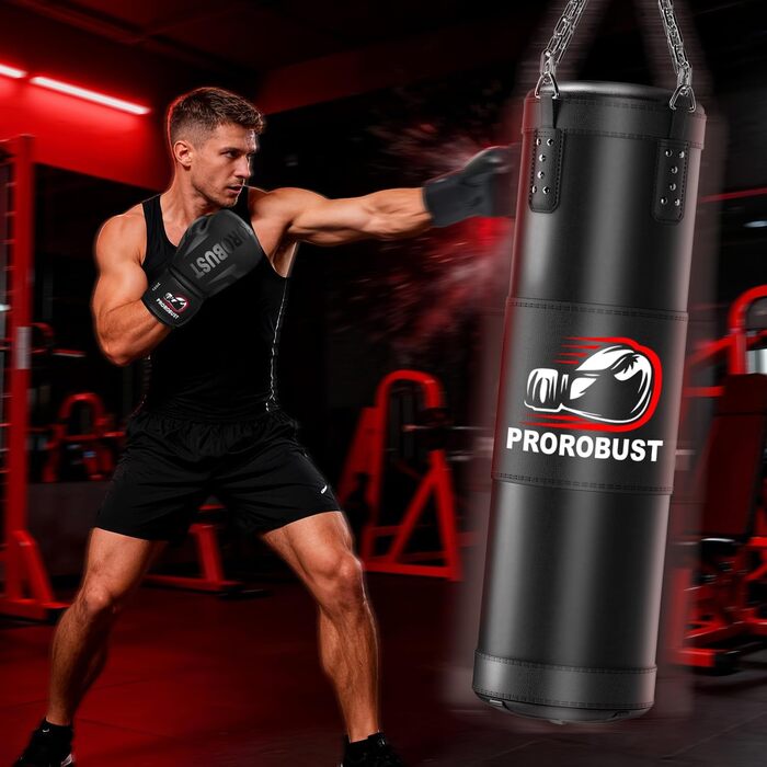 Боксерський мішок Prorobust 120 см з рукавичками 12oz, 5 м мотузки для MMA, карате, кікбоксингу, боксу, домашніх тренувань