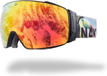 NAKED Optics The STORM: Скі-маска для чоловіків та жінок, сноуборд маска з змінними лінзами, захист від поганої погоди та снігу. Універсальний розмір (Tucan)
