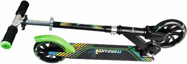 Самокат алюмінієвий Muuwmi 337, 180 мм, ABEC 5, регульований, LED, зелено-чорний