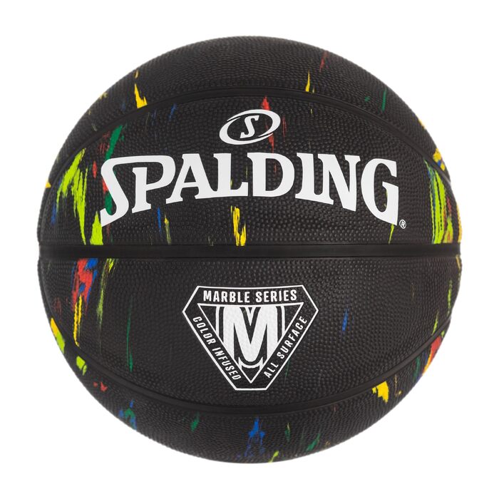 Баскетбольний м'яч Spalding Marble Sz7 Black Rainbow, унісекс, розмір 7, чорний з кольоровим принтом