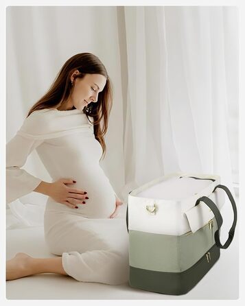 Спортивна сумка LOVEVOOK Weekender 45L з відділенням для взуття та мокрих речей, для подорожей, спортзалу, пологового будинку, ручної поклажі (зелено-бежева)