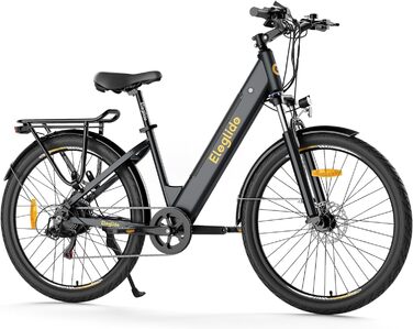 Електровелосипед Eleglide T1 Step-Thru 27.5'' для міста та туризму, 250 Вт, 36В 13А·год літієва батарея, запас ходу до 100 км, LCD-дисплей, європейський стандарт