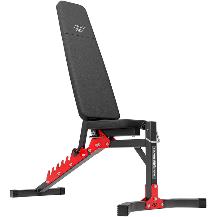 Регульована лавка для жиму Marbo Sport MH-L115, універсальна фітнес-лавка, чорна, для тренажерного залу
