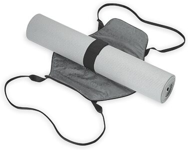 Сумка Gaiam для йога-килимка, зручна для транспортування, сіра з квітковим візерунком