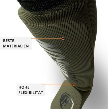 Набір захисних щитків для ніг MADGON (оливковий/чорний) L - для MMA, кікбоксингу, бойових мистецтв. 1 пара + мішок