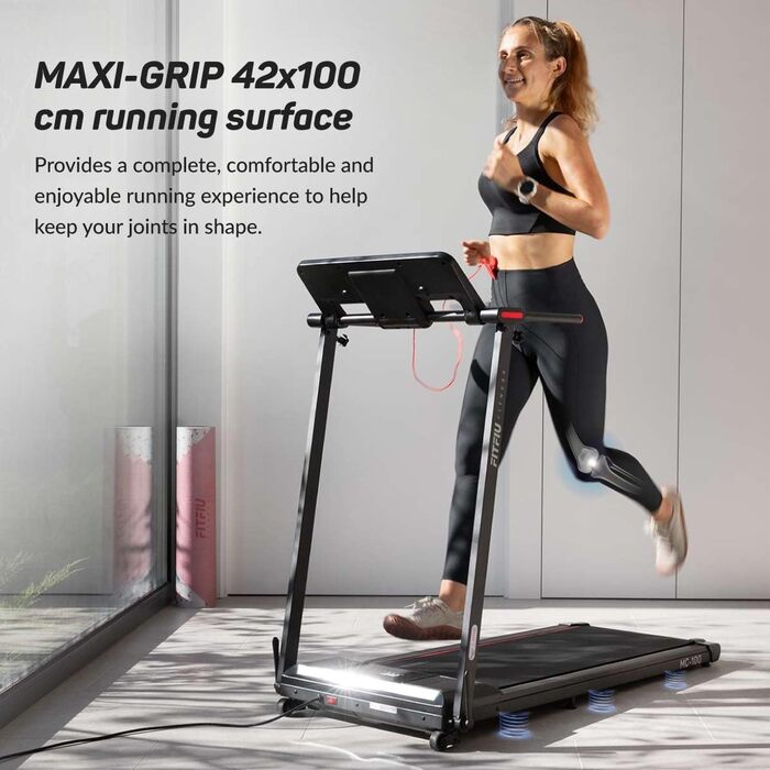 FITFIU MC-100 Складне бігове полотно: 2 нахили, Bluetooth, 12 програм, KINOMAP, до 120 кг, для дому/офісу