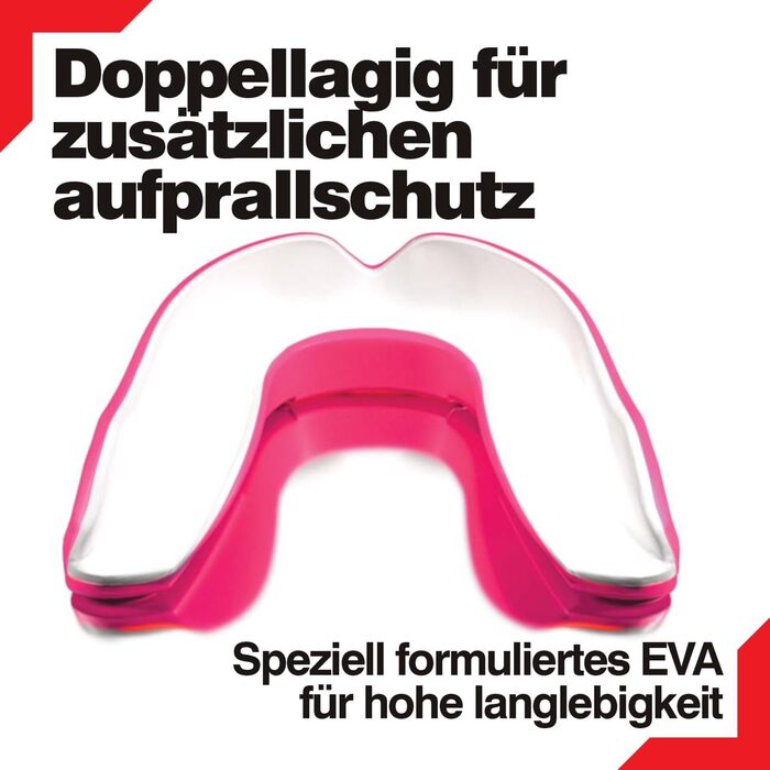 Захист рота Dr. Knox для дорослих, дітей та підлітків – капу для контактних видів спорту (бокс, єдиноборства, футбол, баскетбол, хокей) – чорний/золотий (дорослий (>11), рожевий/білий (юніор (<11))