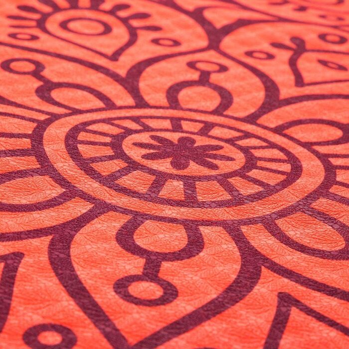 Йога мат SpoKey Mandala, 183x61x0.4 см, червоний, екологічний TPE, для йоги, пілатесу, фітнесу, гімнастики