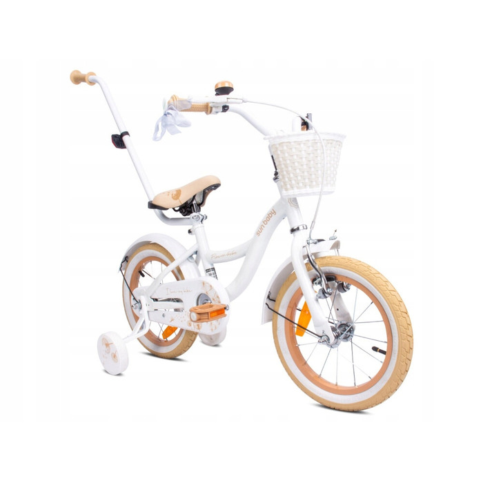Дитячий велосипед SUN BABY Flower Bike 16 дюймів для дівчинки, біло-бежевий
