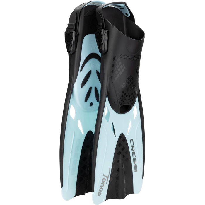 Набір для снорклінгу Cressi Tino Adventure Black/Ice L/XL: ласти, маска, трубка, унісекс, чорний/синьо-блакитний