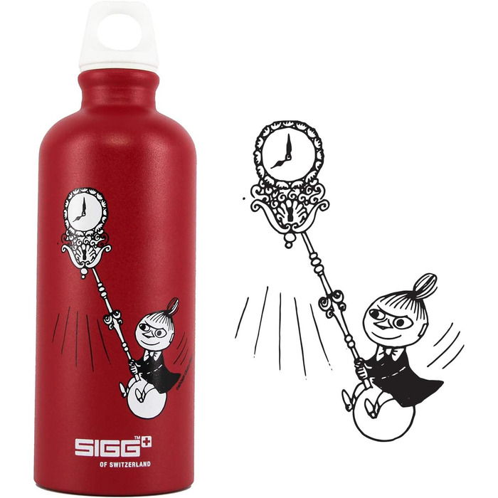 Дитяча алюмінієва пляшка для води SIGG Moomin Little My, 0,6 л, червона, герметична, легка, BPA-free, кліматично нейтральна