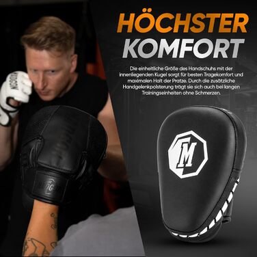 MADGON Боксерські рукавички-лапи для ударів, 1 пара, чорно-білі, для боксу, MMA, кікбоксингу, тхеквондо