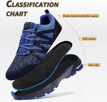 Чоловічі кросівки ASHION для спорту та бігу. Легкі, дихаючі, блакитні, 39 EU