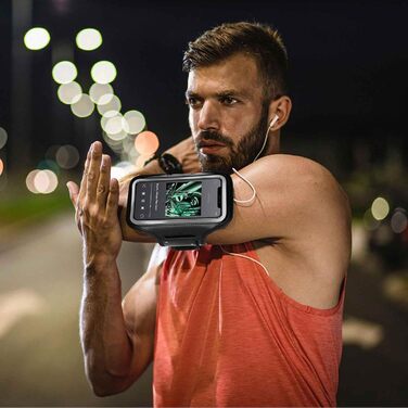Спортивне браслет-чохол OneFlow для бігу та фітнесу з сенсорним вікном, синій (для Samsung Galaxy A37 5G)