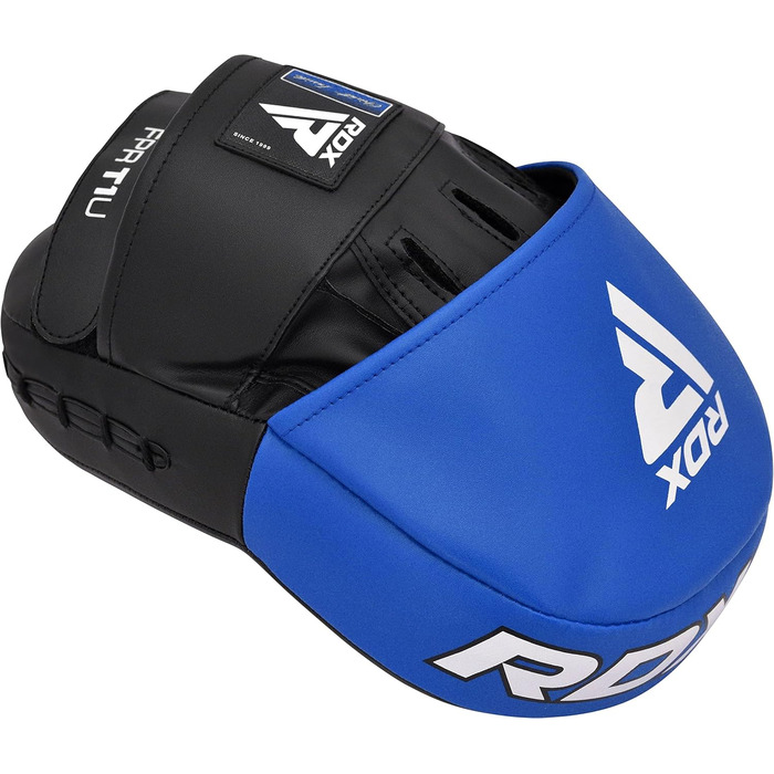Боксерські лапи RDX для тренувань MMA, кікбоксингу та тайського боксу, зі шкіри Maya Hide, універсальні ударні подушки, синьо-білі