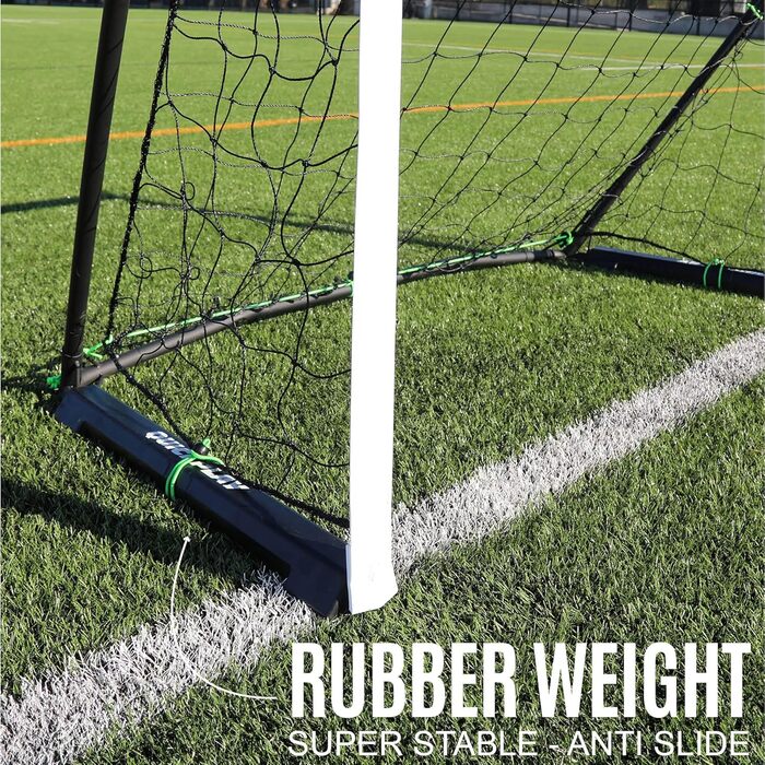Футбольні ворота QUICKPLAY Kickster Pro 5x3' з базовою вагою для професійного тренування на газоні, штучному покритті чи траві, одиночне