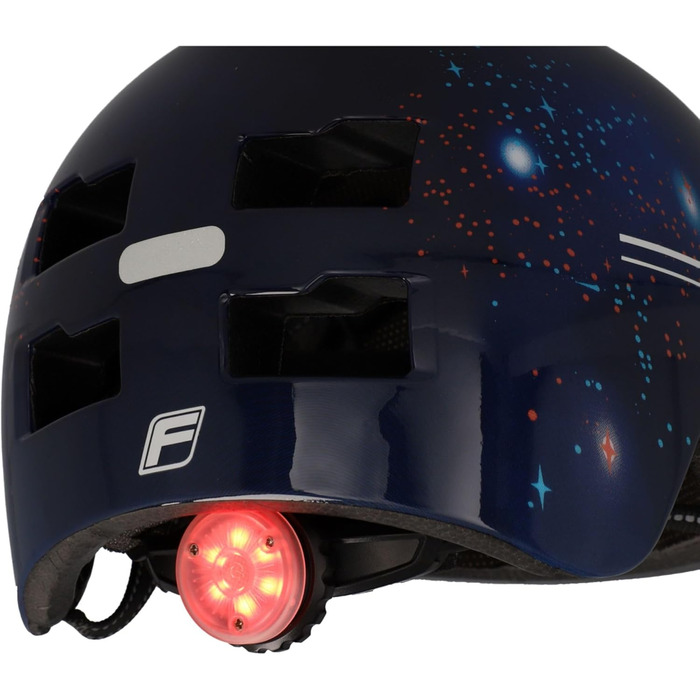 Дитячий велосипедний шолом FISCHER BMX з LED підсвіткою, для велосипеда, самоката, dirt bike, з інтегрованим заднім ліхтарем