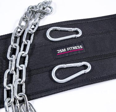 Пояс для підтягувань і віджимань JSM FITNESS® Premium з міцним ланцюгом і карабіном, шкіряний гантельний пояс для бодібілдингу, кросфіту, каллістеніки, для додаткового навантаження