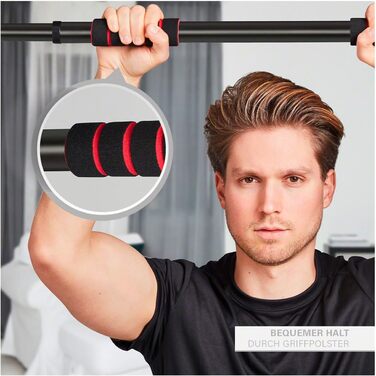 Розсувний турнік Sport-Tec Pull-Up 4.0 для дверного отвору, чорний, 63-101 см