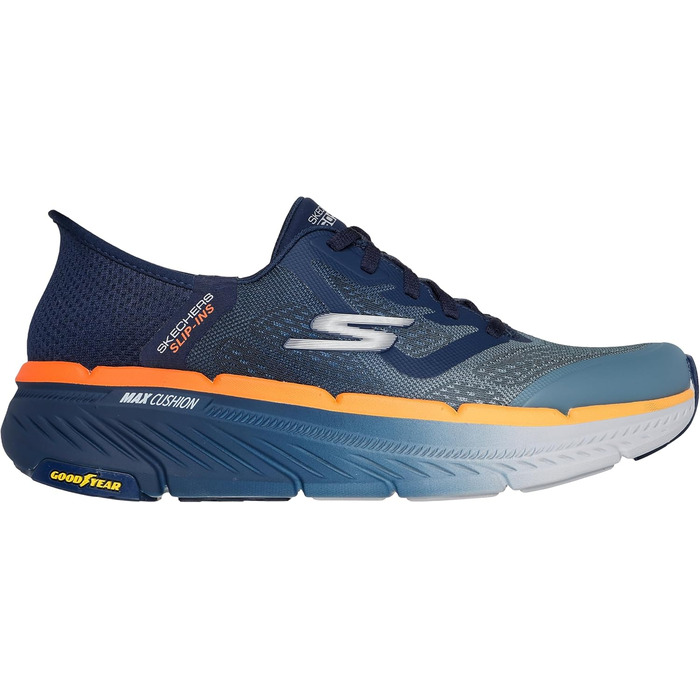 Чоловічі сліпони Skechers Max Cushioning Premier 2.0 Ascendant II, розмір 46 EU, темно-синій та помаранчевий, текстиль, синтетика
