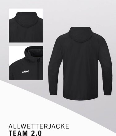 Чоловіча водонепроникна куртка JAKO Regenjacke, колір чорний, розмір L