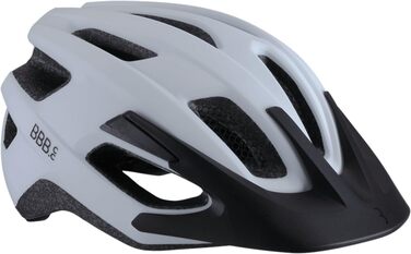 Велосипедний шолом BBB Cycling Kite 2.0 для дорослих і дітей, для шосейного та гірського велосипеда, знімний козирок, кріплення для LED-ліхтаря, BHE-29B, розмір M (55-58 см), матовий білий