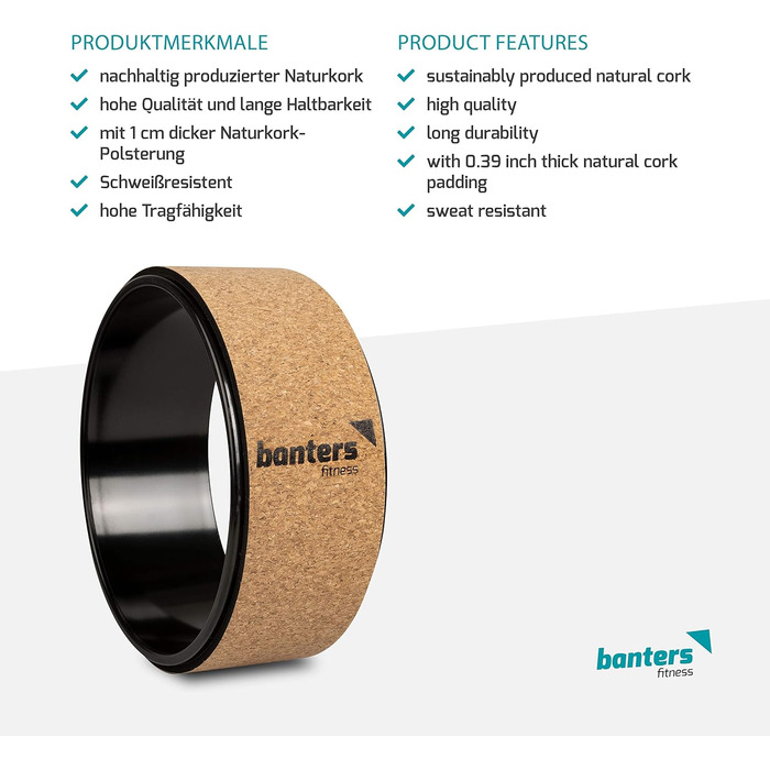 Колесо для йоги Banters з натуральної пробки з інструкцією