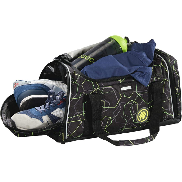 Спортивна сумка Coocazoo SporterPorter, 20 л, чорна, з відділенням для взуття, бічною кишенею, відділом для вологого одягу, знімним і регульованим плечовим ременем, для школярів від 5 класу