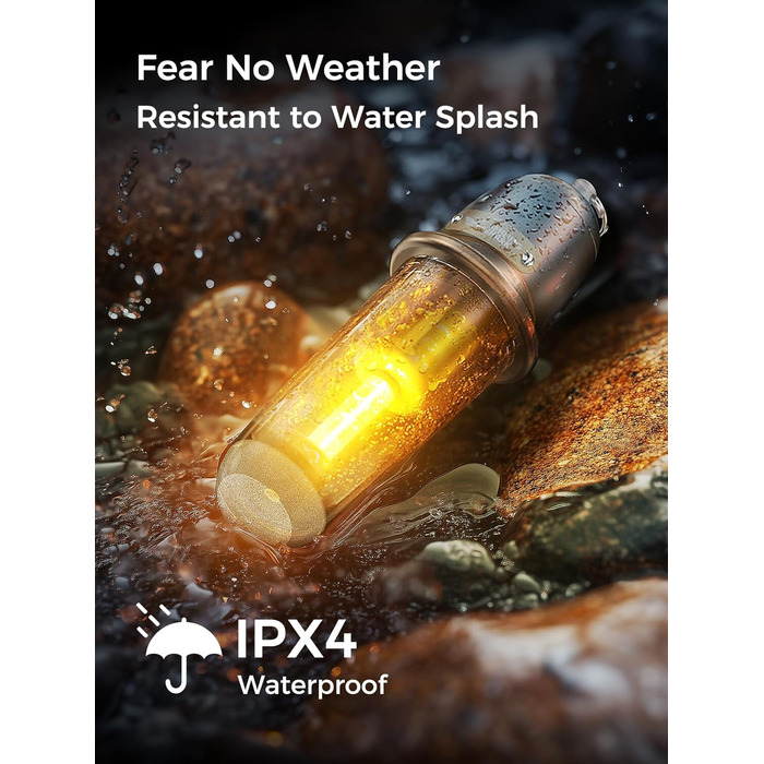 Ліхтар кемпінговий акумуляторний акумуляторний LED Shark з USB, IPX4, 5 кольорів, портативний, для відпочинку, походів, риболовлі, з брелоком