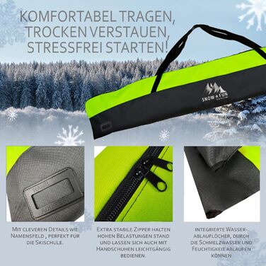 Набір дитячих лиж BambiniWelt 125 см: лижі, чохол для лиж та черевиків, рюкзак для лиж, чорний/рожевий