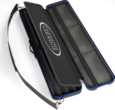 Чохол для більярдних київ Casemaster Parallax Guard 2x2, на 2 розбірні киї, міцний поліестер 600D з м'якою підкладкою, чорний з синім