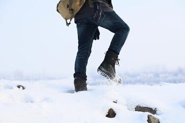 Чоловічі зимові чоботи Winter, утеплені хутром, теплі, водонепроникні (43 EU, чорний, сірий)