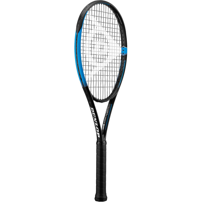 Тенісна ракетка Dunlop FX 500 LS 285г, турнірна, чорна-синя, без струн