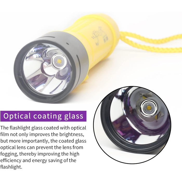 Ліхтар підводний Tauchlampe 1800 Lumens IPX8 (100м) - Професійний, перезаряджуваний, 5500K, для дайвінгу та підводного полювання