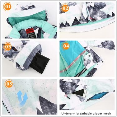 Водонепроникний та вітронепроникний жіночий комплект для катання на лижах (куртка та штани) – теплий зимовий костюм для походів та сноубордингу, оранжево-чорний (L, білий+чорний)