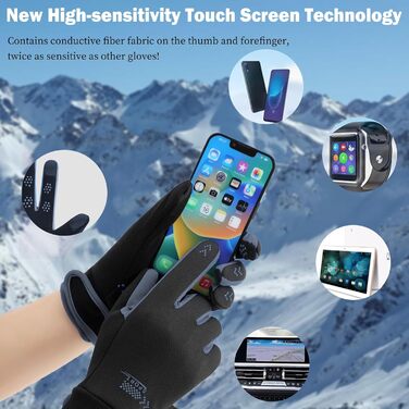 Рукавички сенсорні чоловічі/жіночі для спорту, тепла, зими, бігу, їзди на велосипеді, хайкінгу (чорні)